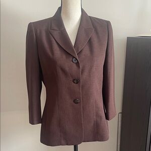 Le Suit Tailored 3 Button Dark Brown Women's Blazer 90’s Vintage Size 6 Petite
